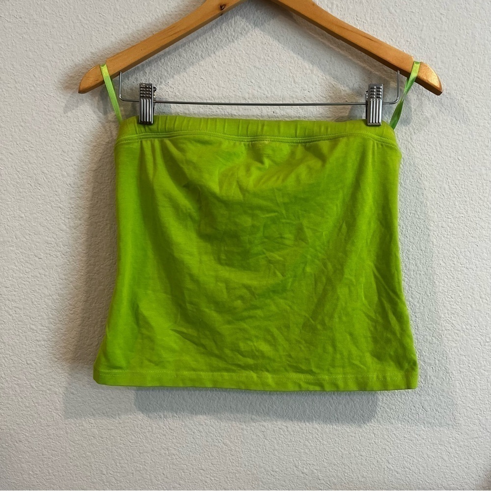 Lily Pulitzer bright lime green strapless crop top size small built in bra - Picture 1 of 5